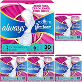 Always Radiant Feminine Pads for Women, Size 3 Extra Heavy, with Wings, Scented, 30 Count (Pack of 5)