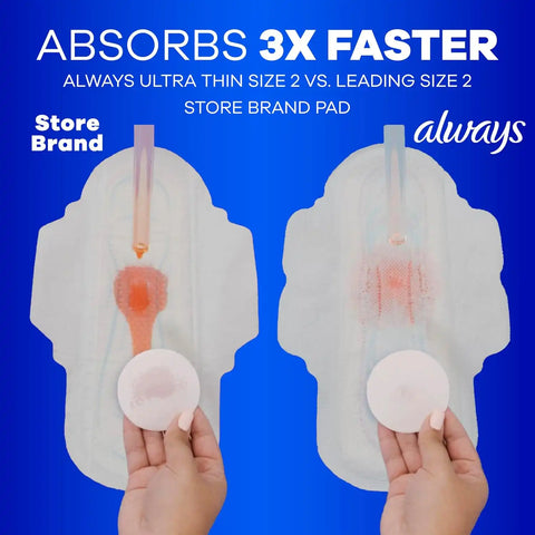 Always Ultra Thin, Size 3 Extra Heavy Long Absorbency, Multipack, with Wings, Unscented, 38 Count x 3 Packs (114 Count Total)