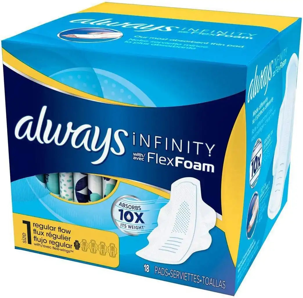 Always Pads Size 1 Infinity with Flex Foam 18 Count