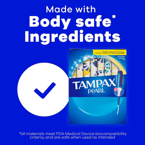 Tampax Pearl Tampons for Women Multipack, with LeakGuard Braid, Regular/Super Absorbency, Unscented, 34 Count