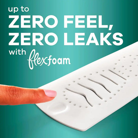 Always Pure Cotton Feminine Pads for Women, FlexFoam Pads with Wings, Size 4, Overnight Absorbency, Unscented, 60 Count (3 Packs of 20)