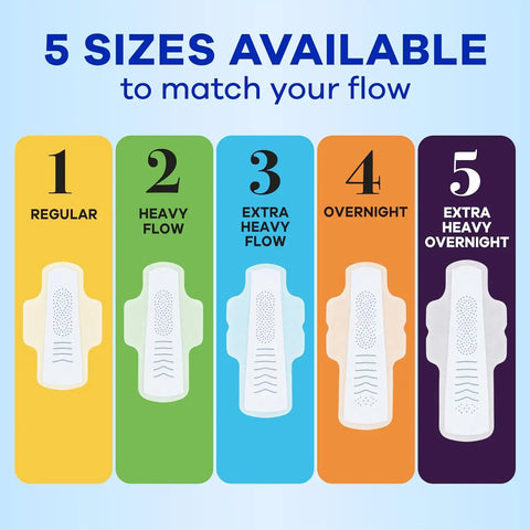 Always Infinity Feminine Pads for Women, Size 2 Heavy Flow Absorbency,with Flexfoam, with Wings, Unscented, 32 Count