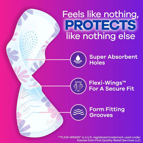 Always Radiant Feminine Pads for Women, Flexfoam Pads with Wings, Size 2, Heavy Absorbency, Lightly Scented 78 Count (Pack of 2)