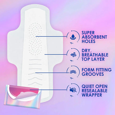 Always Pocket Feminine Pads with FlexFoam, Size 2, Heavy Flow, with Wings, Unscented, 60 Count (3 Packs of 20)