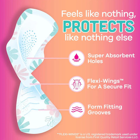 Always Radiant Teen Pads, Size 1, Regular, with Wings, Unscented, 126 Count, Pakc of 3