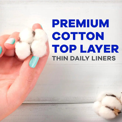 Always Panty Liners for Women Premium Cotton Liners 200 Count