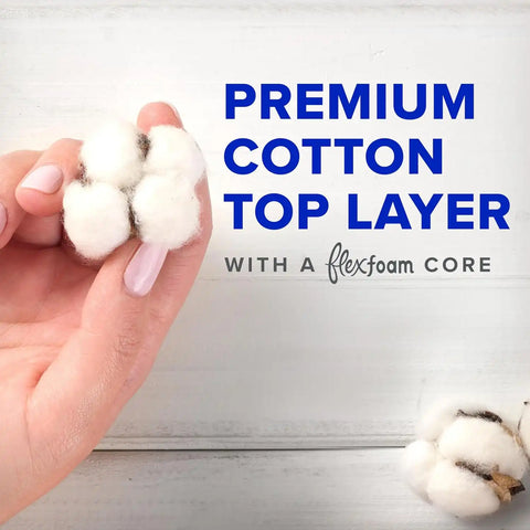 Always Pure Cotton Feminine Pads for Women, FlexFoam Pads with Wings, Size 3, Extra Heavy Flow Absorbency, Unscented, 66 Count (Pack of 2)