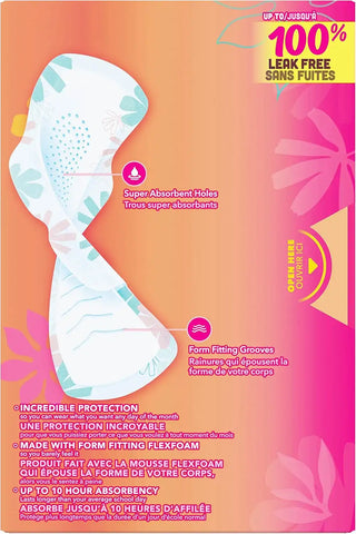 Always Radiant Teen Pads, Size 1, Regular, with Wings, Unscented, 126 Count, Pakc of 3