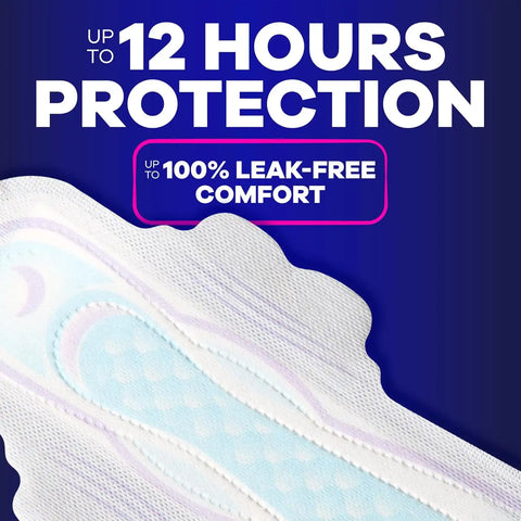 Always Ultra Thin Feminine Pads with Wings for Women, Size 5, Extra Heavy Overnight Absorbency, Unscented, Up to 100% Leak-Free Comfort, 60 Count