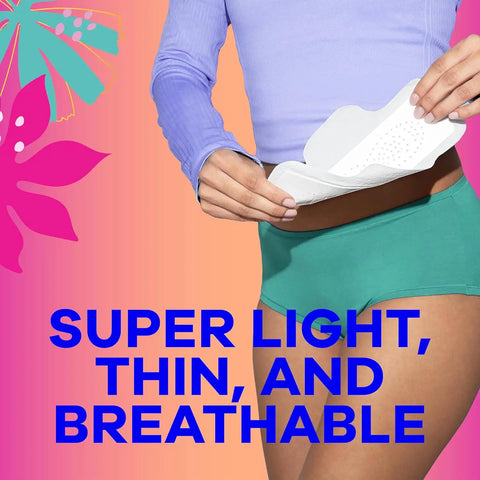 Always Radiant Teen Feminine Pads for Women, Size 1 Regular Absorbency, with Wings, Unscented, 14 Count
