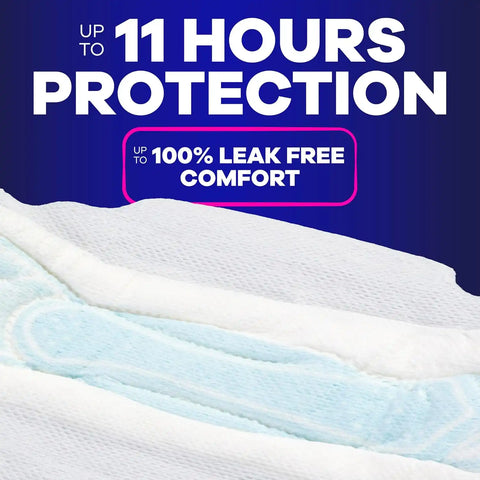 Always Maxi Overnight Feminine Pads with Wings for Women, Size 5, Extra Heavy Overnight Absorbency, Unscented, Up to 100% Leak-Free Protection, 27 Count