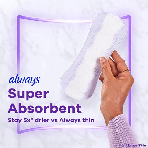 Always Panty Liners for Women Anti-Bunch Xtra Protection Daily Liners, Extra Long, Unscented, 92 Count x 4 (368 total)