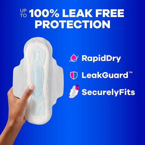 Always Maxi Feminine Pads with Wings for Women, Size 3, Extra Long Super Absorbency, Unscented, Up to 100% Leak-Free Protection, 33 Count