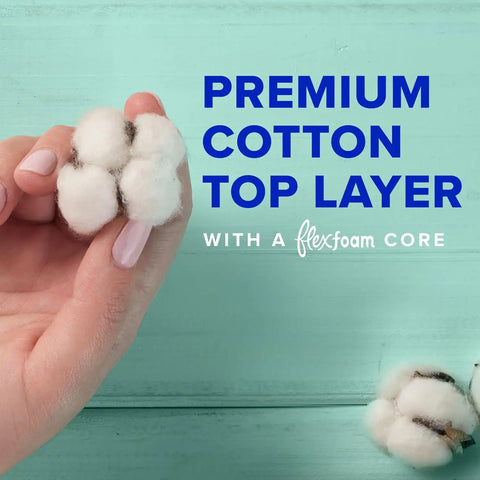 Always Pure Cotton Feminine Pads for Women, Size 4, with Wings, Unscented, 28 Count