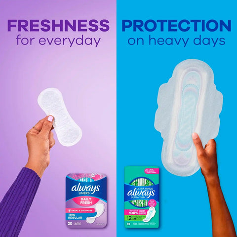 Always Panty Liners for Women Daily Liners, Regular Absorbency, Unscented, 216 Count x 2 (432 Total)