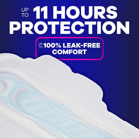 Always Ultra Thin Feminine Pads with Wings for Women, Size 4, Overnight Absorbency, Unscented, Up to 100% Leak-Free Comfort, 36 Count