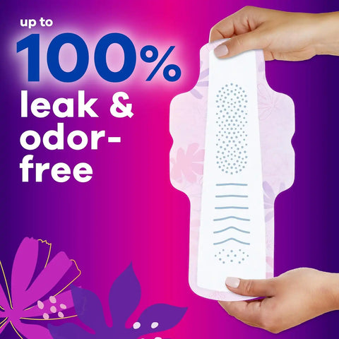 Always Radiant Feminine Pads for Women, Flexfoam Pads with Wings, Size 4, Overnight Absorbency, Lightly Scented, 60 Count (Pack of 2)