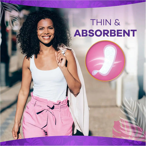 Always Thin No Feel Protection Daily Liners Regular Absorbency Unscented, 60 Count - Pack of 4 (240 Count Total)