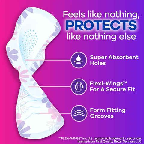 Always Radiant Feminine Pads For Women, Size 3 Extra Heavy Flow Absorbency, With Flexfoam, With Wings, Scented, 22 Count